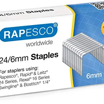 Rapesco Heftklammern 24/6 mm, verzinkt, 1000 Stück