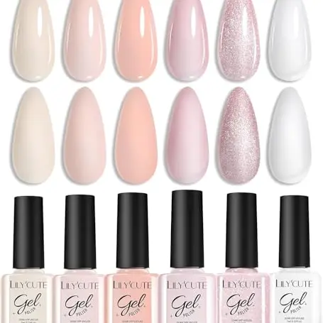 LILY CUTE Milchig-weißer Gel Nagellack - UV Farbgel Set in Geschenkbox für die Maniküre
