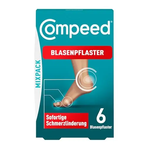 Compeed Blasenpflaster Mixpack - Hydrokolloid-Pflaster gegen Blasen an Fersen und Zehen, 6 Stück