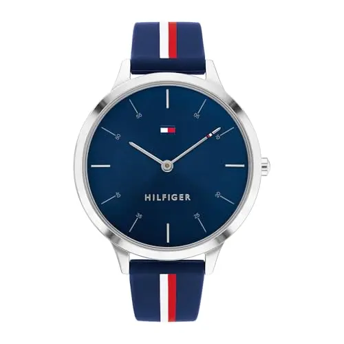 Tommy Hilfiger Damenarmbanduhr mit Blauem Silikonarmband