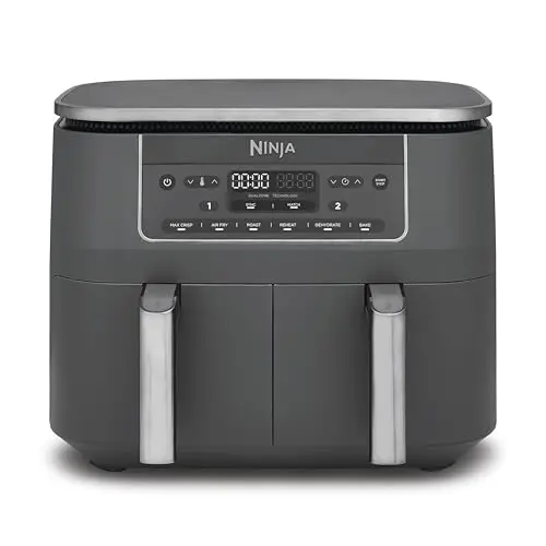 Ninja Dual Zone Digital Air Fryer, 6-in-1 Heißluftfritteuse, 7,6L, Metallic Grau