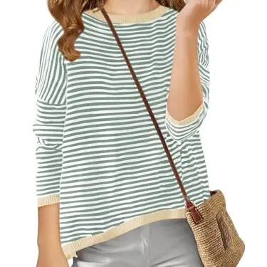 Haloumoning Mädchen Pullover Langarm Sweater Rundhalsausschnitt Einfarbig Hellgrün 130