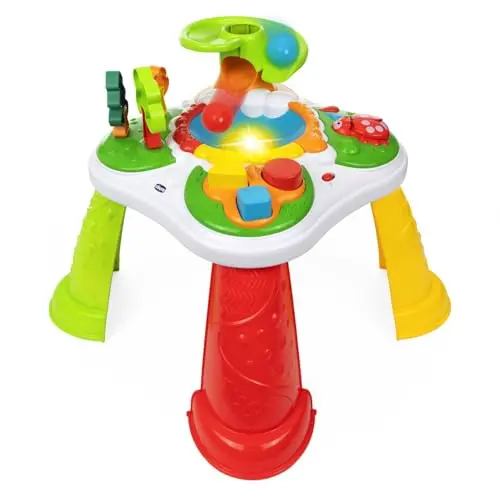 Chicco Tisch des Waldes - Interaktives Lernspielzeug mit Lichtern und Geräuschen für Kinder (12 Monate - 4 Jahre)