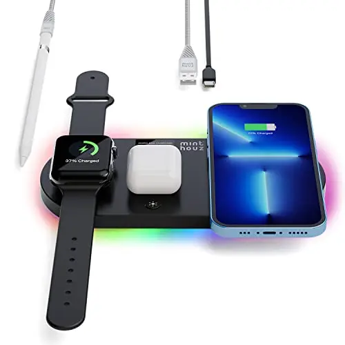 Minthouz 4-in-1 Wireless Charger für iPhone, iWatch und AirPods - inkl. 3FT USB C-C Kabel