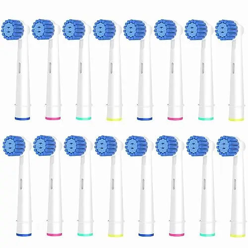 16 Sensitive Aufsteckbürsten für Oral B Zahnbürsten, weiche Borsten für sanfte Reinigung