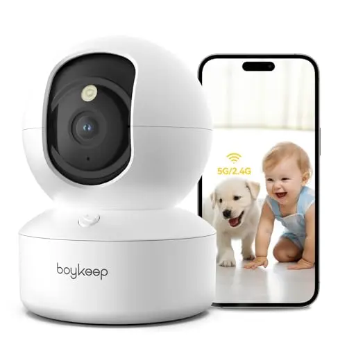 BoyKeep 2K WLAN Überwachungskamera 360° für Indoor mit Bewegungserkennung und Nachtsicht