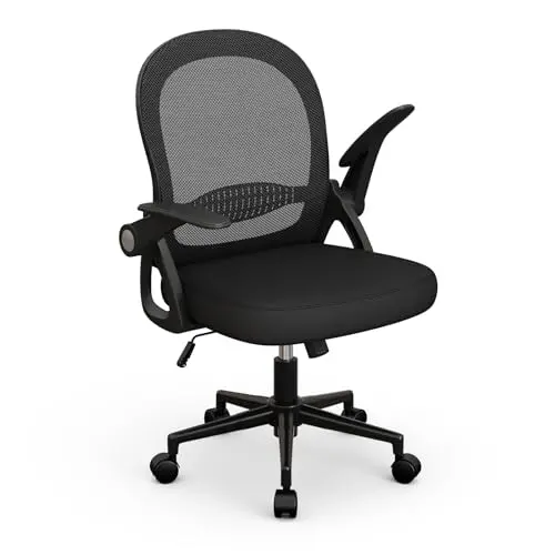 naspaluro Ergonomischer Bürostuhl, Höhenverstellbar, Atmungsaktive Netzbespannung, Schwarz