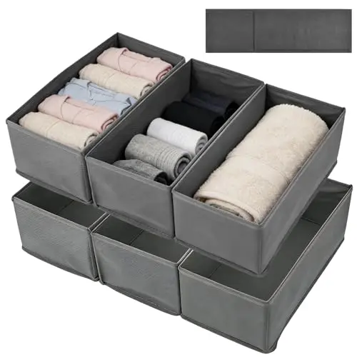 VGECEE 6er Set Faltbare Filz Kleiderschrank Organizer für Kleidung und Accessoires