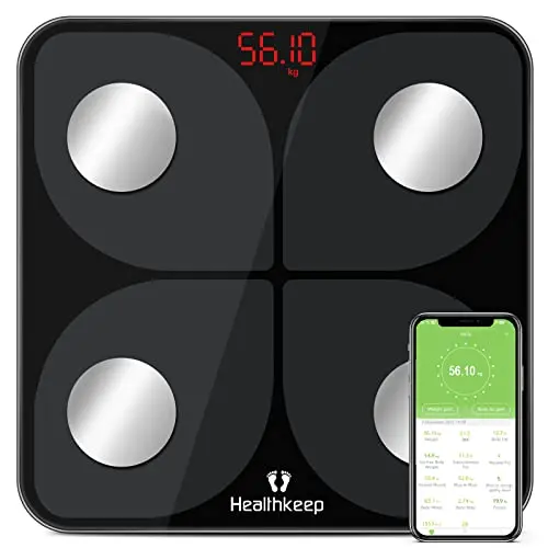 Digitale Körperfettwaage mit App und Bluetooth - Schwarz