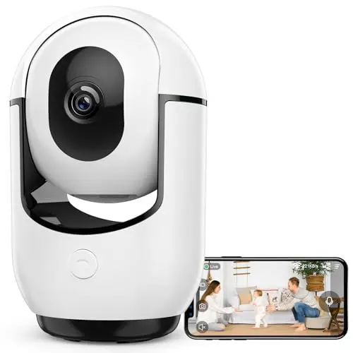RADCLO 360° Innenüberwachungskamera, 2K, Nachtsicht, PIR-Bewegungserkennung, Zwei-Wege-Audio, Cloud/Micro-SD, Ideal für Babys/Haustiere