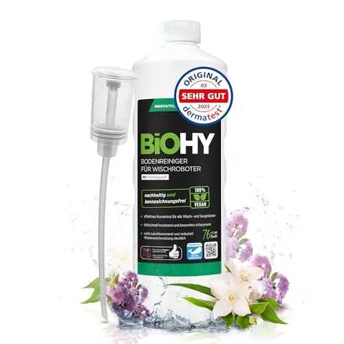 BiOHY Bodenreiniger für Wischroboter, Frühlingsduft, 1l, schaumarm & streifenfrei