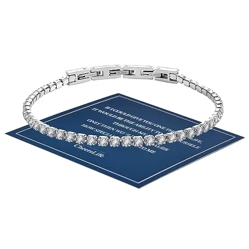 CheersLife Silber Armband Damen mit Zirkonia - Verstellbares Geschenk für Freundin, Mutter oder Ehefrau