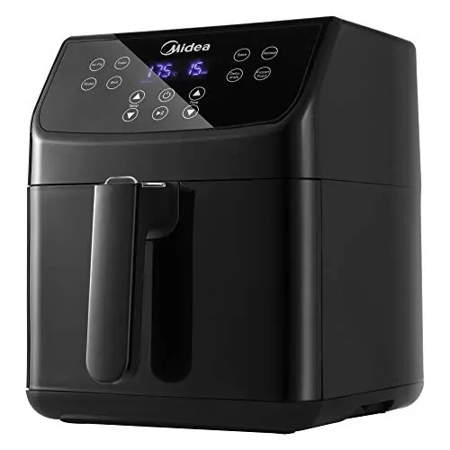 Midea MF-CN55A2 Heißluftfritteuse 5,5 L, Digitales Display, 8 Programme, 1700W, Schwarz