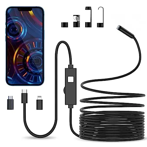 Endoskopkamera 1080P HD mit Licht - Wasserdicht, 8 LED für Android & iOS (5m)