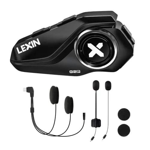 LEXIN G2P Motorrad-Bluetooth-Headset, Helm-Kommunikationssystem für bis zu 6 Personen, wasserdicht, mit FM-Radio