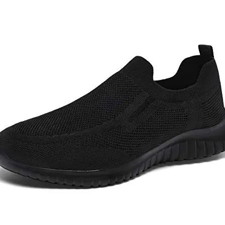 TIOSEBON Herren Slip-On Sportschuhe, Leicht und Bequem, Schwarz, Größe 40 EU