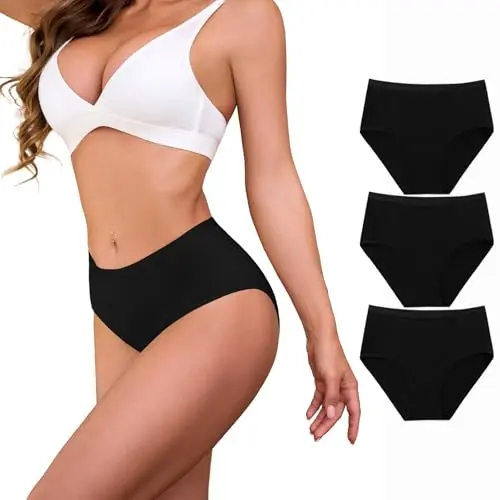 Ocexteur Damen Unterhosen Baumwolle Hohe Taille Slips Mehrpack