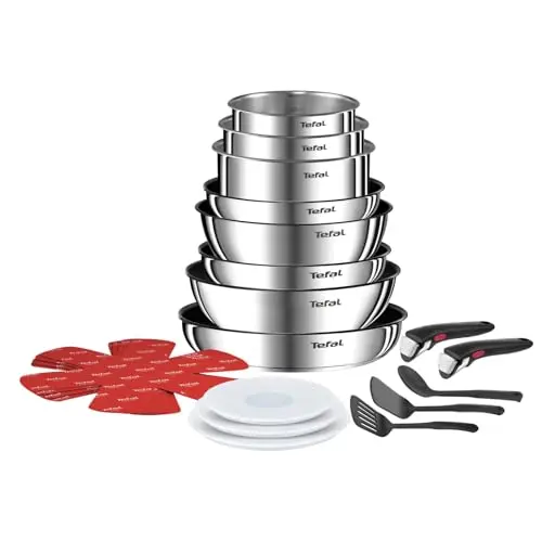 Tefal Ingenio Emotion 20-tlg. Topf- und Pfannenset mit abnehmbaren Griff, stapelbar und platzsparend