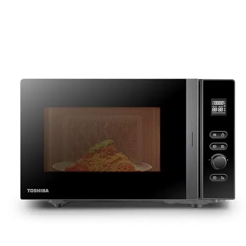 Toshiba MV-AM20T(BK) Mikrowelle 20 L 800 W mit 5 Leistungsstufen und 12 Automatikprogrammen in Schwarz
