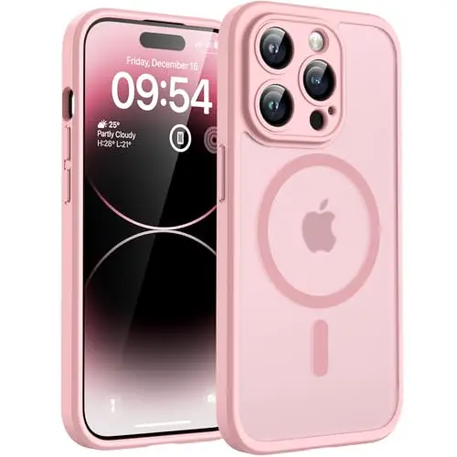 TOCOL iPhone 14 Pro Hülle mit MagSafe – Stoßfest, Kratzfest, Rosa
