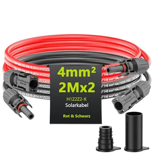 Solarkabel 4mm²/6mm² Verlängerung 1/2/3/5/10M