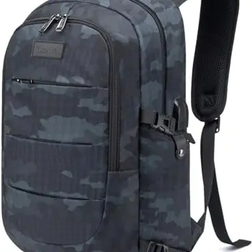 Tzowla Laptop Rucksack für Herren und Damen, wasserdicht und anti-diebstahl, mit USB-Ladeanschluss, für 17,3 Zoll Notebook