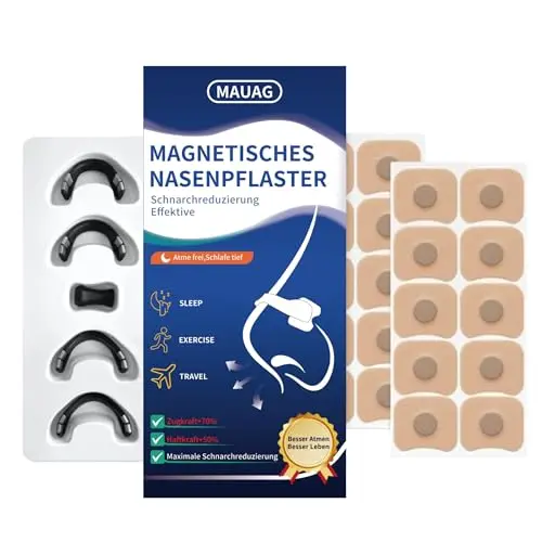 Nasal Strips Nasenpflaster gegen Schnarchen, 40 Stück – 20 Tage Verbesserung der Atmung (Braun)