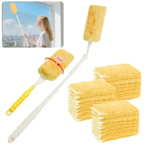 OFFCUP Teleskop Staubwedel Set, 32 Stück für Swiffer - Einweg Staubmagnet für Allergene und Tierhaare