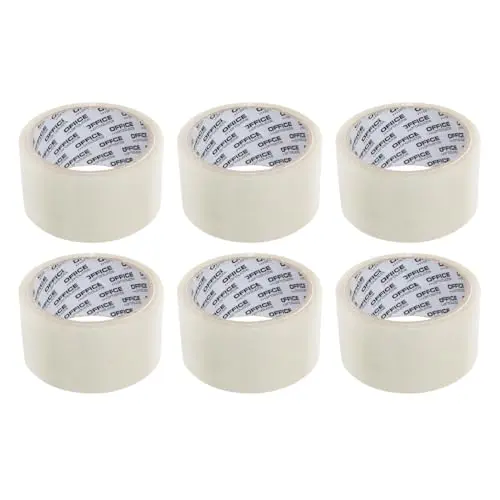 OFFICER PRODUCTS Verpackungsklebeband Transparent - 6 Rollen, 48mm x 46m - PP-Packband mit Acrylkleber