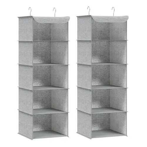 SONGMICS Hängeorganizer 2er Set, faltbar, platzsparend, hellgrau