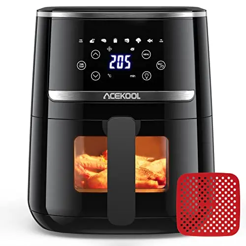 Heißluftfritteuse 5QT XXL mit Sichtfenster und 8 Programmen - Acekool