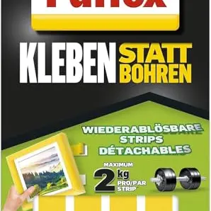 Pattex Kleben statt Bohren Klebe-Strips, starkes doppelseitiges Klebeband, 10 ablösbare Streifen