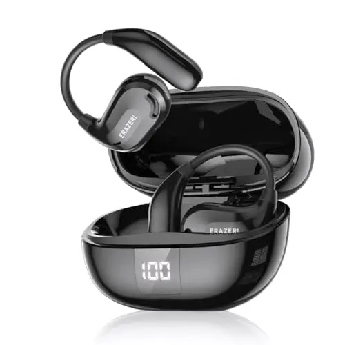 KI Übersetzer Kopfhörer, Echtzeit Übersetzung in 135 Sprachen, 3-in-1 Open Ear für iOS und Android, Schwarz