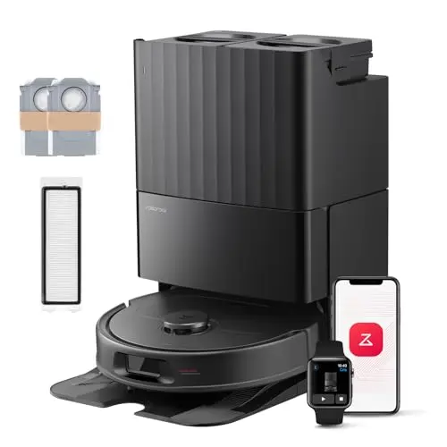 Roborock QV 35S Saugroboter mit Wischfunktion, 10.000 Pa Saugkraft, Anti-Tangle-Bürsten, Intelligente Hindernisvermeidung, Schwarz