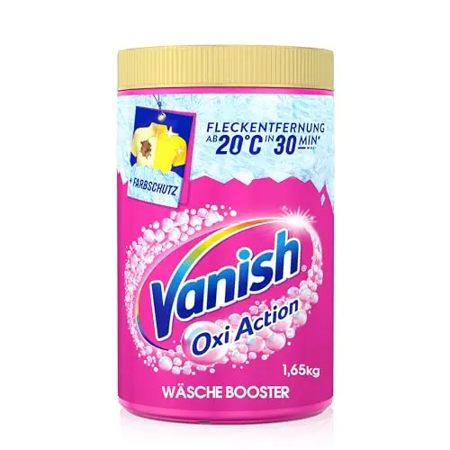 Vanish Oxi Action Pulver Pink – 1,65 kg – Fleckenentferner für bunte Wäsche