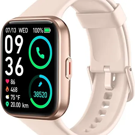 SKG Smartwatch mit Telefonfunktion und Fitness-Features, 1.69" IP68 wasserdicht, Schwarz