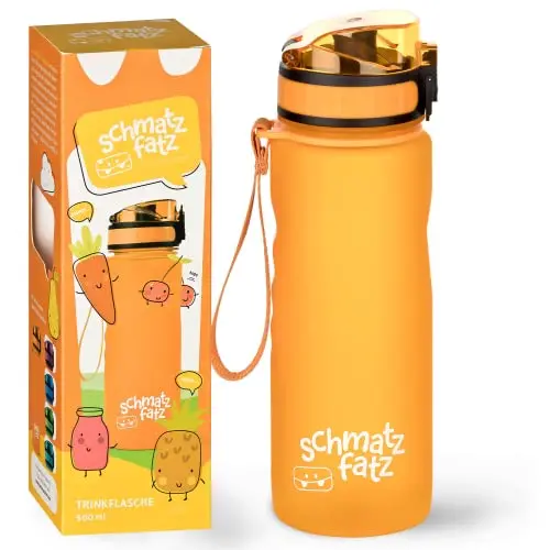 Schmatzfatz Auslaufsichere Trinkflasche für Kinder 0,5L – Ideal für Schule, Wandern und Fitness, BPA-frei