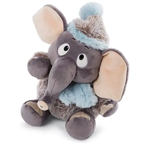 NICI Elefant Kuscheltier 35cm - Flauschiges Plüschtier für Jung und Alt - Kuscheliges Schmusetier in grau/blau