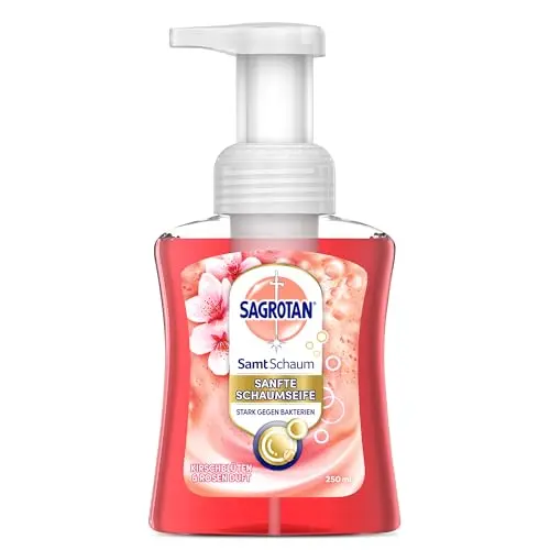 Sagrotan Samt-Schaum-Seife Kirschblüte & Rose – 250 ml Seifenspender