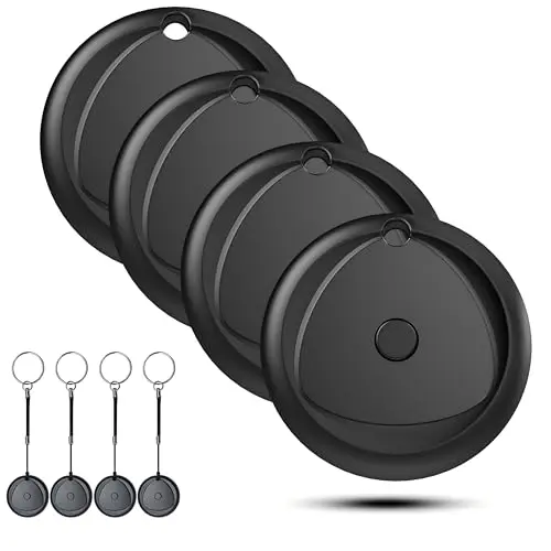 Air Tracker Tags 4er Pack - Kompatibel mit Apple Wo ist? APP (iOS), wasserdicht, Schlüsselfinder mit 80dB Piepton, ideal für Schlüssel und Gepäck
