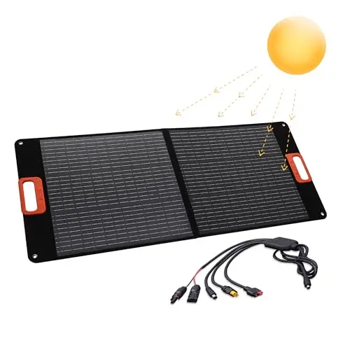 Technaxx 100W Faltbares Solarpanel für Outdoor und Camping, Tragbares Solarladegerät für Power Stations