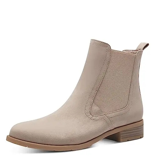 MARCO TOZZI Damen Chelsea Boots, Taupe, Flach, Größe 38