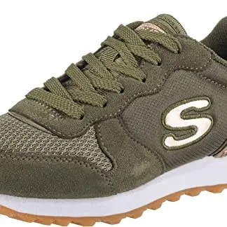 Skechers Damen Retro Sneaker, Olive mit Roségoldenen Akzenten, Größe 39.5 EU