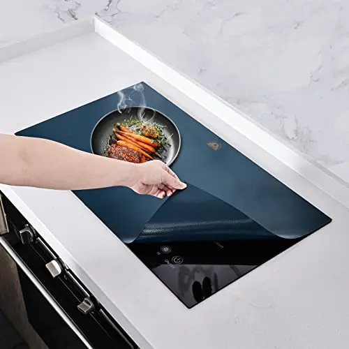KitchenRaku Rutschfeste Induktionsschutzmatte (61x53cm, Marineblau)