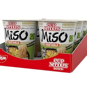Nissin Cup Noodles Veggie Miso - Instant-Nudeln, 8er Pack