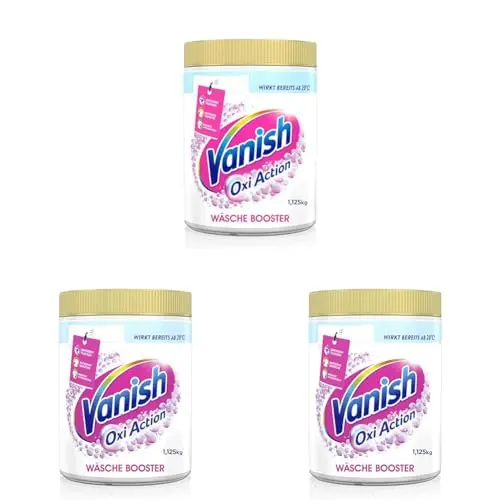 Vanish Oxi Action Powerweiss Pulver – 1,125 kg – Fleckenentferner für weiße Wäsche (Packung mit 3)