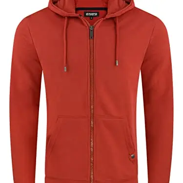 riverso Herren Sweatjacke RIVNils Zip Hoodie Kapuzenpullover Größe S, Rusty Ochre Red