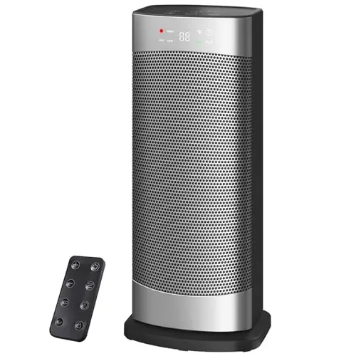 Energieeffizienter 1500W Heizlüfter mit Thermostat, Oszillation, ECO-Modus, Timer und Schutzfunktionen – 41 cm