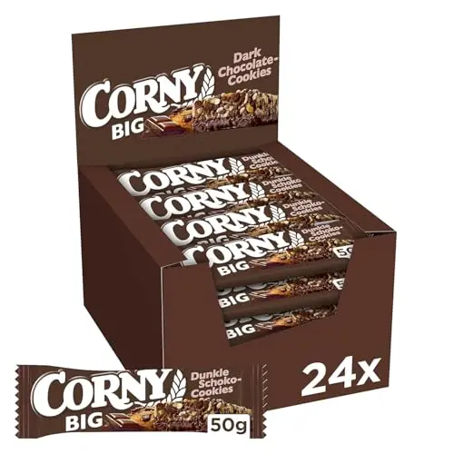 Corny BIG Müsliriegel Dunkle Schoko-Cookies, 24er Pack (50g pro Riegel)