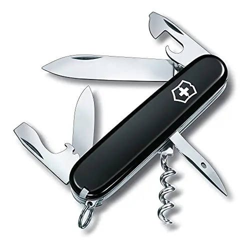 Victorinox Schweizer Taschenmesser Spartan - Multitool mit 12 Funktionen, inklusive Klinge und Korkenzieher, Schwarz
